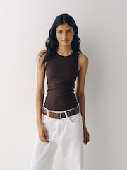 The Set 2 Pack Hidden Support Vests Chocolate Brown/White - Image 4 of 8