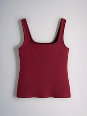 The Set 4 Pack Square Neck Vests Brown/Khaki Green/Stripe - Image 2 of 6