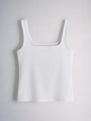 The Set 3 Pack Square Neck Vest Khaki/Grey Marl/White - Image 3 of 10