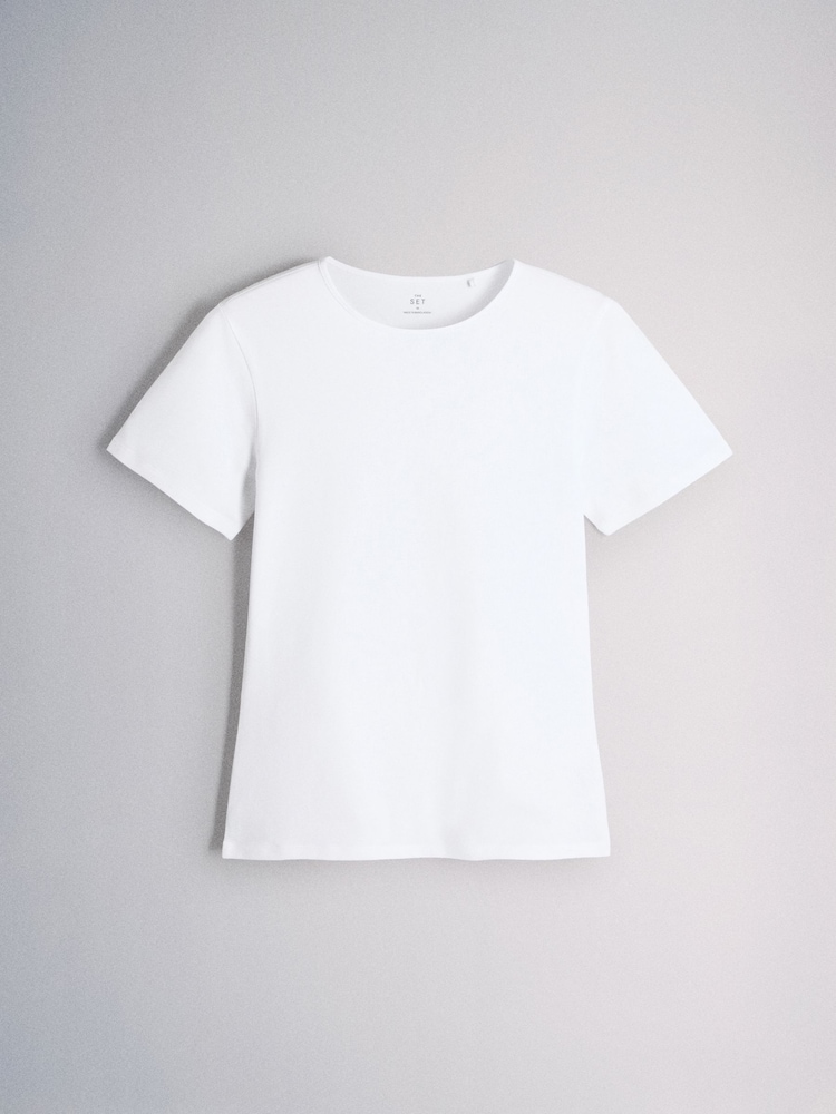 The Set 5 Pack Short Sleeve Fitted Crew Neck T-Shirts White - Image 6 of 6 The Set 5 Pack Short Sleeve Fitted Crew Neck T-Shirts White - Image 6 of 6