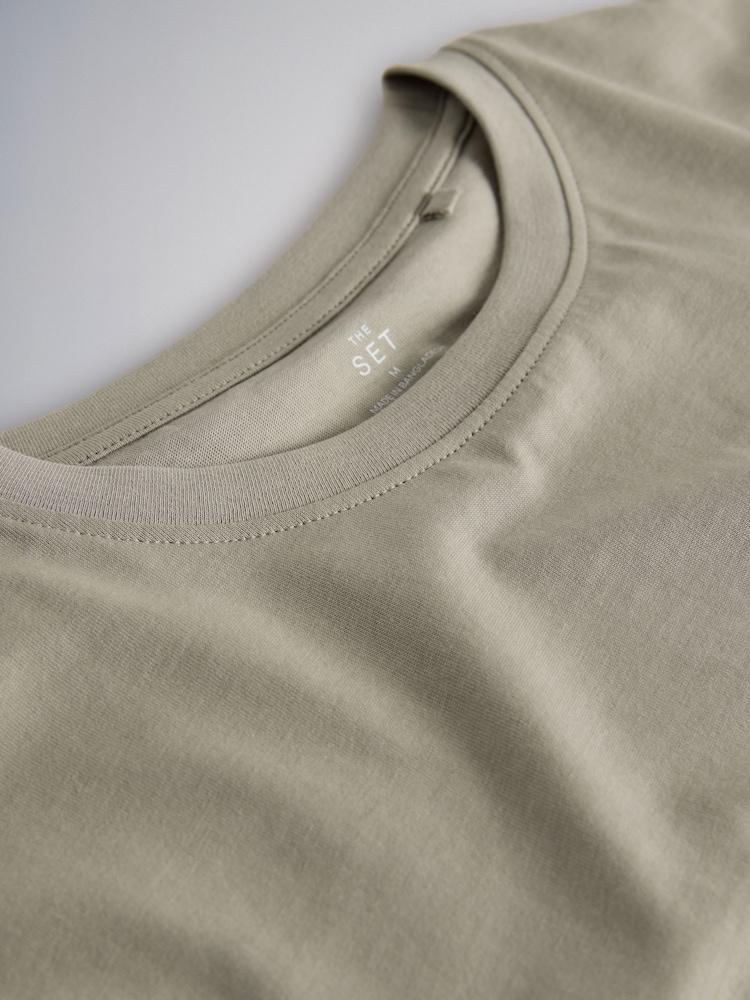The Set 5 Pack Relaxed T-Shirts Pale Khaki/Neutral/Light Pink/Grey/White - Image 8 of 8
