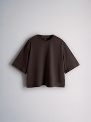 The Set 5 Pack Heavyweight Relaxed Short Sleeve T-Shirts Dark Brown/Stripe/Rust/Green/White - Image 3 of 6