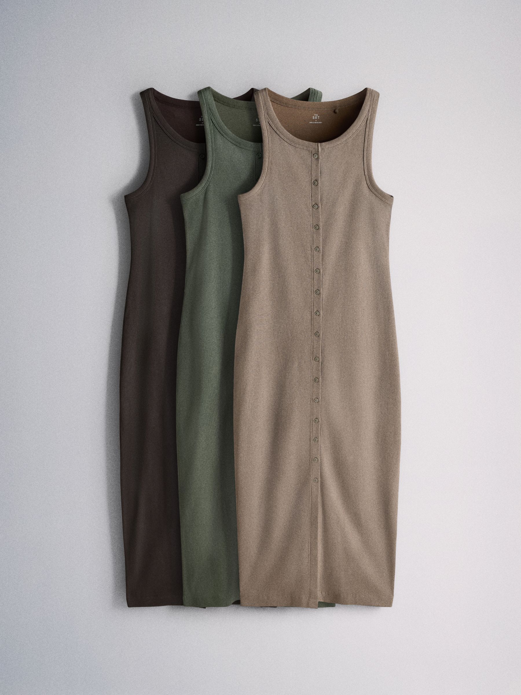 ribbed vest dress Embroidered Ribbed Vest Dress