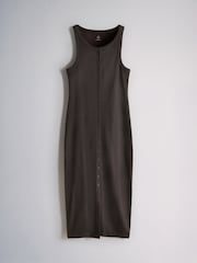 The Set 3 Pack Button Through Ribbed Maxi Jersey Dresses Brown/Khaki/Taupe - Image 2 of 6