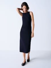 The Set 3 Pack Boat Neck Midi Dresses Dark Navy/Plum/Taupe - Image 3 of 6