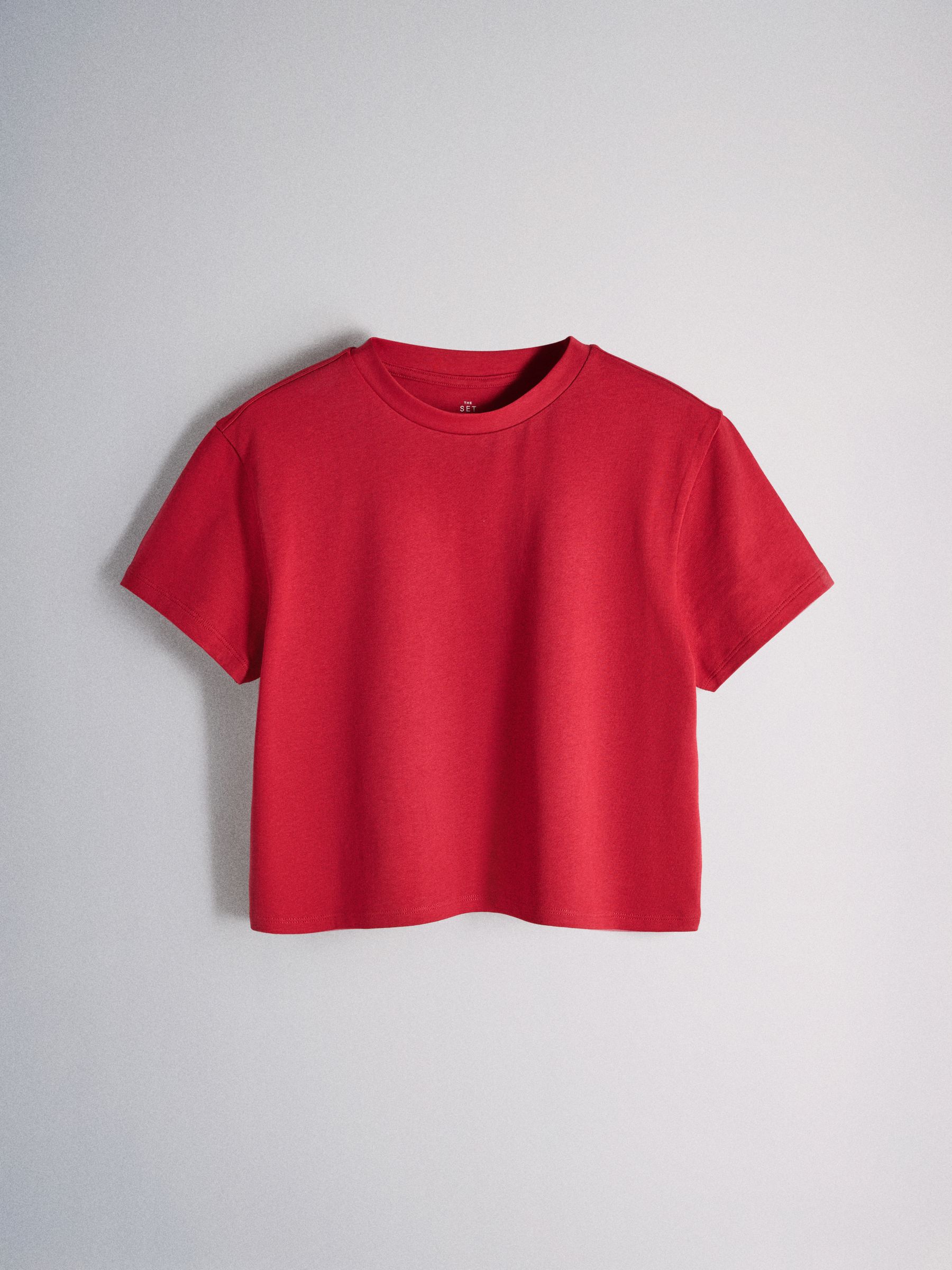 JIMWAG Line CroppedT Tシャツ 赤 Next：日本 The Set ヘビーウェイト クロップドTシャツ 5枚組 from