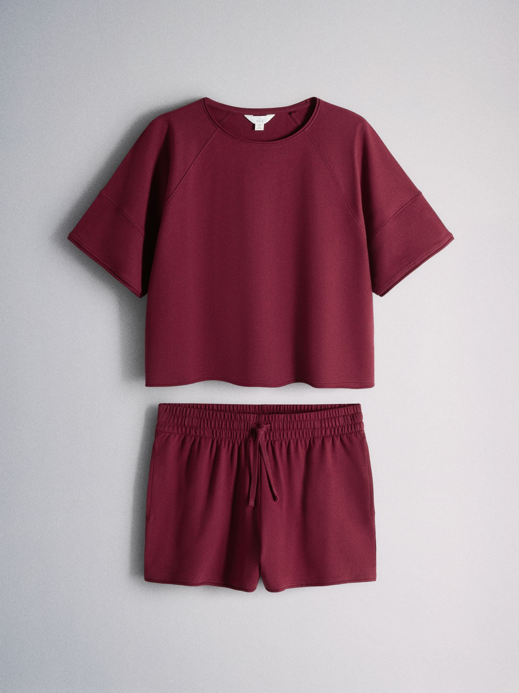 Buy The Set 2 pack Raglan T-Shirt and Short Sweat Co-ord Red from