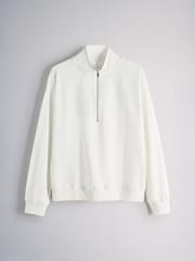 The Set 2 Pack Quarter Zip Sweatshirt and Shorts Co-ord Set White - Image 2 of 5