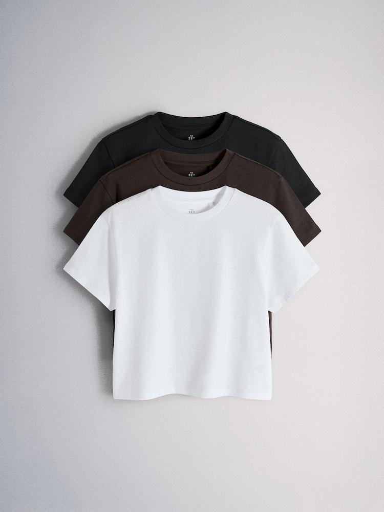 The Set The Set 3 Pack Heavyweight Cropped T-Shirts - 圖片 1/6