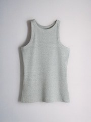 Blasskhaki/Neutral/Hellpink/Grau/Weiß - The Set – 4er-Pack gerippte Trägertops mit Racerback - Bild 2 von 6