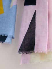 Pastelowe bloki kolorów - Linen Blend Lightweight Scarf - Obraz 6 z 7
