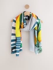 Multi Coloured Printed Summer Scene Lightweight Scarf - Image 5 of 7