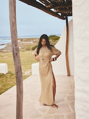 Gold Maxi Knitted Dress - Image 1 of 7
