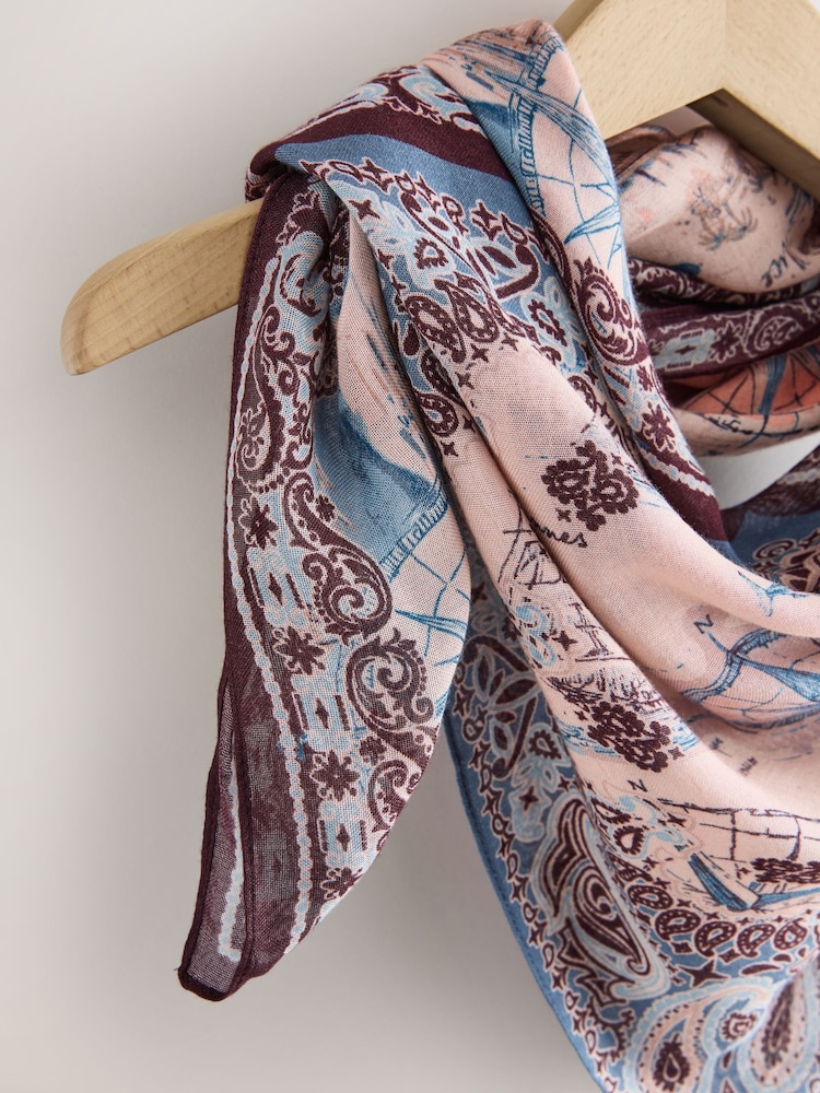 Map Print Square Scarf - Image 6 of 6