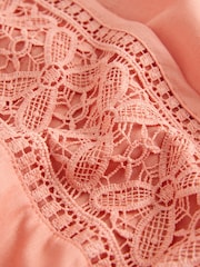 Apricot Orange Crochet Trim Tie Waist Cover-Up - Image 3 of 3