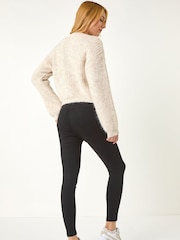 Roman Natural Fluffy Sequin Knit Jumper - Image 3 of 5