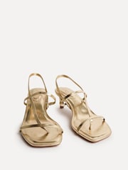 Linzi Gold Mode Strappy Kitten Heel Sandals - Image 3 of 5