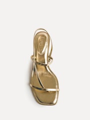 Linzi Gold Mode Strappy Kitten Heel Sandals - Image 4 of 5