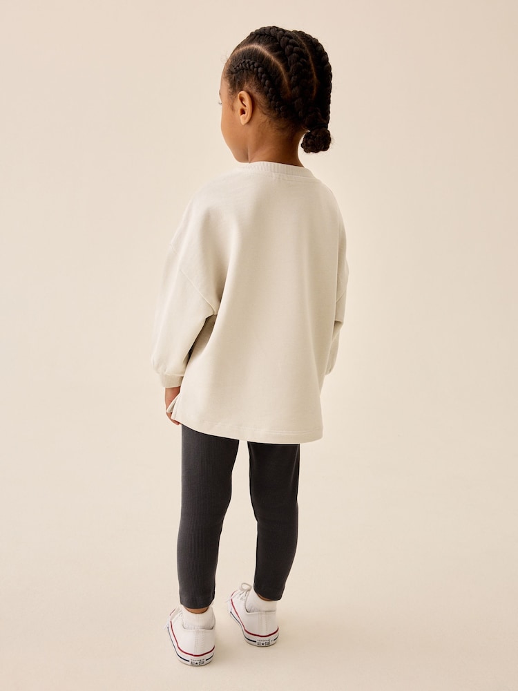 Grey Long Sleeve Top and Leggings Set (3mths-7yrs) - Image 1 of 8 Grey Long Sleeve Top and Leggings Set (3mths-7yrs) - Image 1 of 8