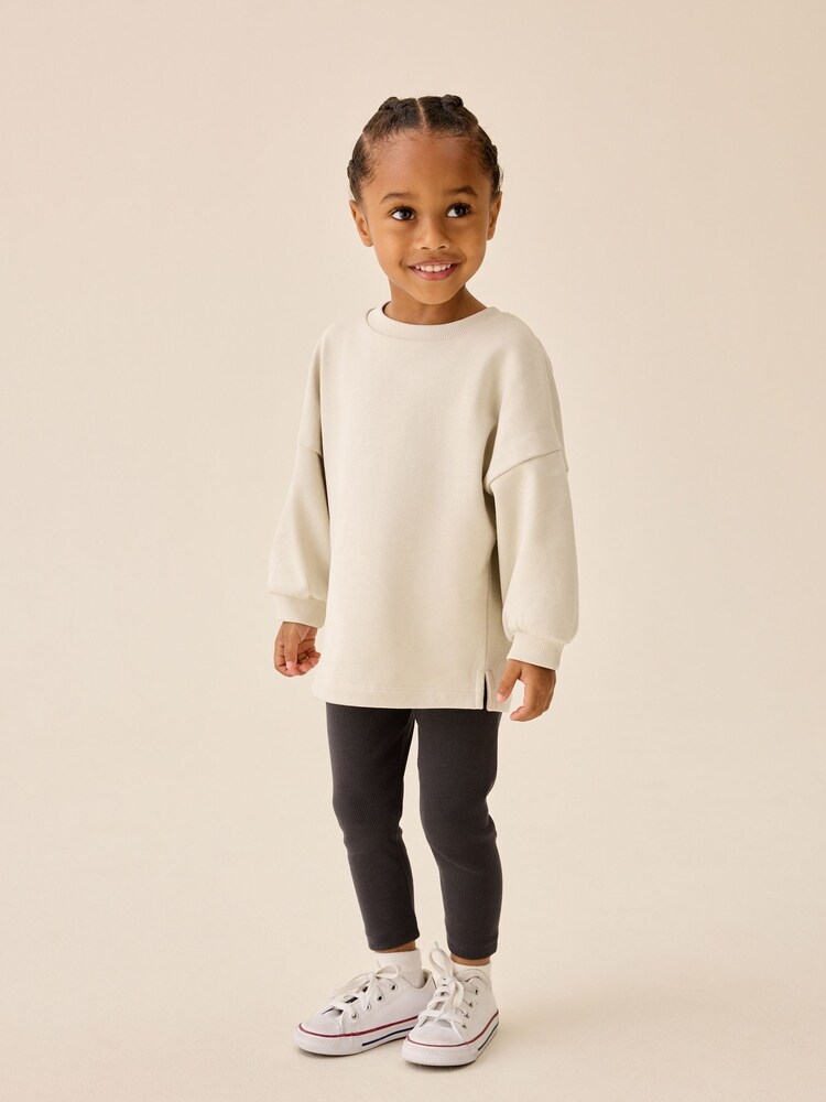 Grey Long Sleeve Top and Leggings Set (3mths-7yrs) - Image 2 of 8 Grey Long Sleeve Top and Leggings Set (3mths-7yrs) - Image 2 of 8