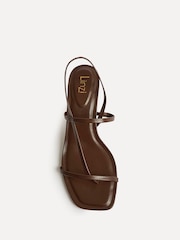 Linzi Dark Brown Mode Strappy Kitten Heel Sandals - Image 3 of 5