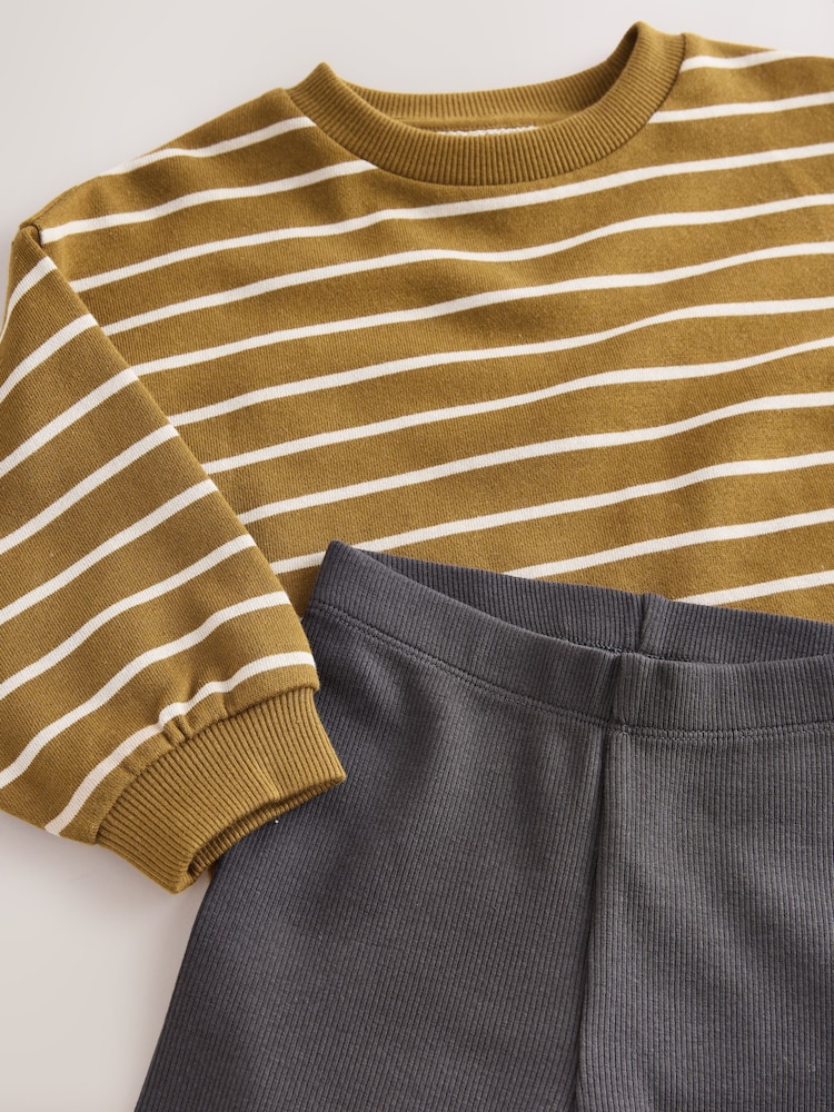 Mustard Stripe Long Sleeve Top and Leggings Set (3mths-7yrs) - Image 10 of 10 Mustard Stripe Long Sleeve Top and Leggings Set (3mths-7yrs) - Image 10 of 10