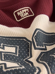 Berry/Ecru Varsity Top and Joggers Set (3mths-7yrs) - Image 7 of 8