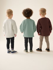 Brown/Green/Off-white Crew Top and Legging Set 3 Pack (3mths-7yrs) - Image 3 of 4