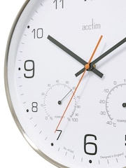 Acctim Clocks Chrome Komfort 305mm Metal Thermo Hygro Wall Clock - Image 4 of 4