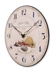 Brookpace Lascelles Beige Fruits De Mer Wall Clock 36cm - Image 3 of 4