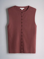 The Set 3 Pack Knitted Crew Neck Waistcoats Black/Chocolate Brown/Brick Red - Image 5 of 6