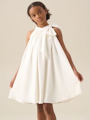 أبيض - فستان واسع أبيض مزدان بربطة Amelia من Angel & Rocket - صورة 1 من 8