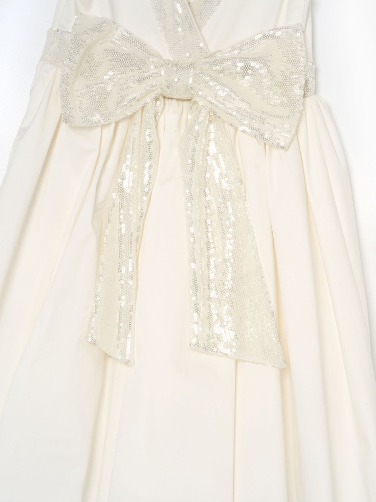 Angel & Rocket Cassidy Elfenbein Kleid mit Pailletten-Schleife - Bild 8 von 8