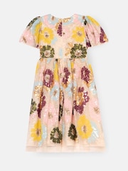 Angel & Rocket White Verity Flower Sequin Dress - Image 6 of 7