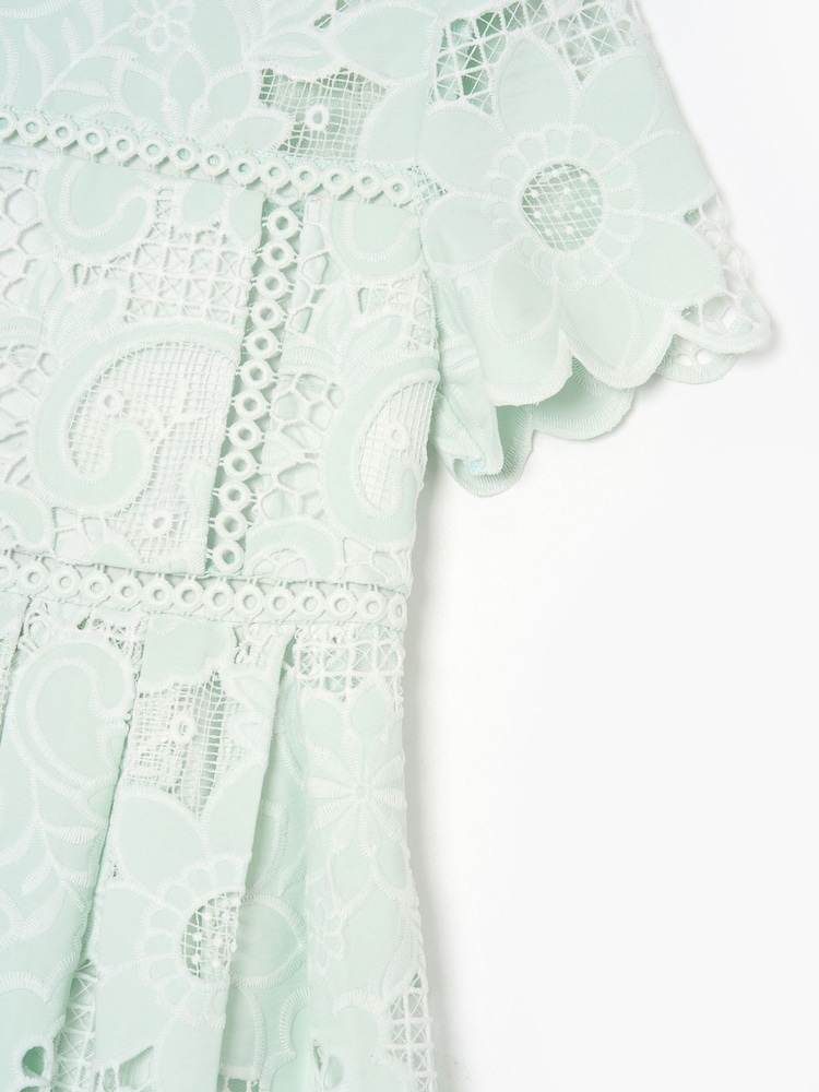 Angel & Rocket Green Maeva Mint Lace Dress - Image 8 of 8 Angel & Rocket Green Maeva Mint Lace Dress - Image 8 of 8