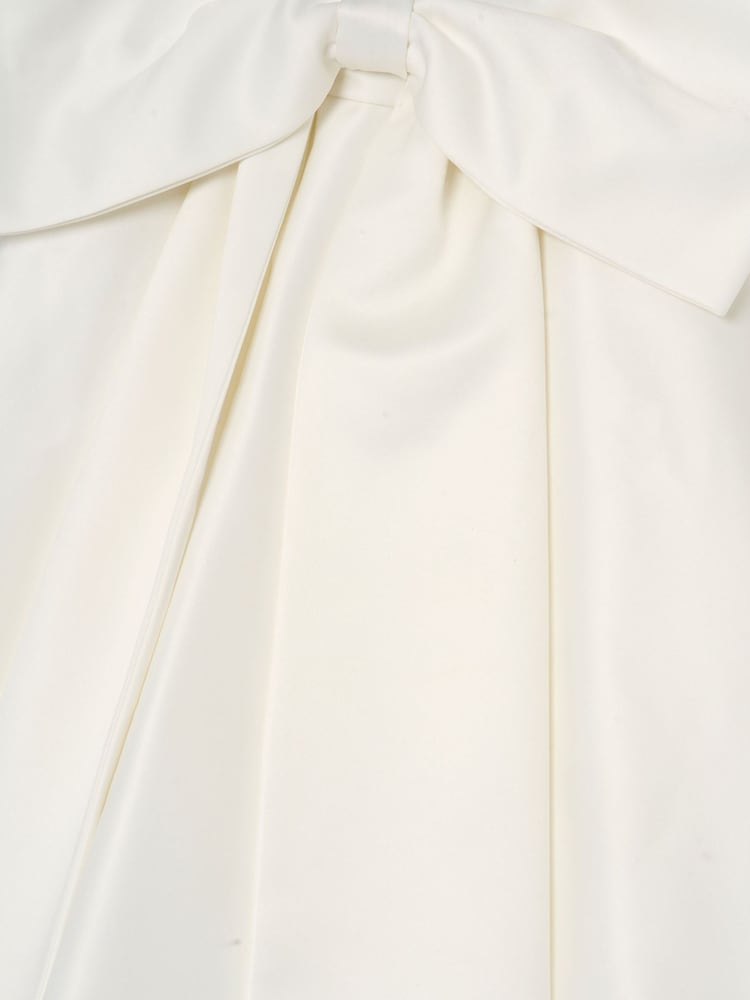 Angel & Rocket White Gabriella Bow Pleat Dress - Image 8 of 8 Angel & Rocket White Gabriella Bow Pleat Dress - Image 8 of 8