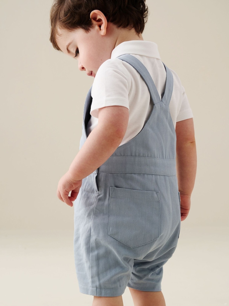 Angel & Rocket Blue Jaxson Dungaree Shorts Set - Image 2 of 7