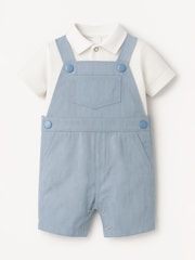 Angel & Rocket Blue Jaxson Dungaree Shorts Set - Image 6 of 7