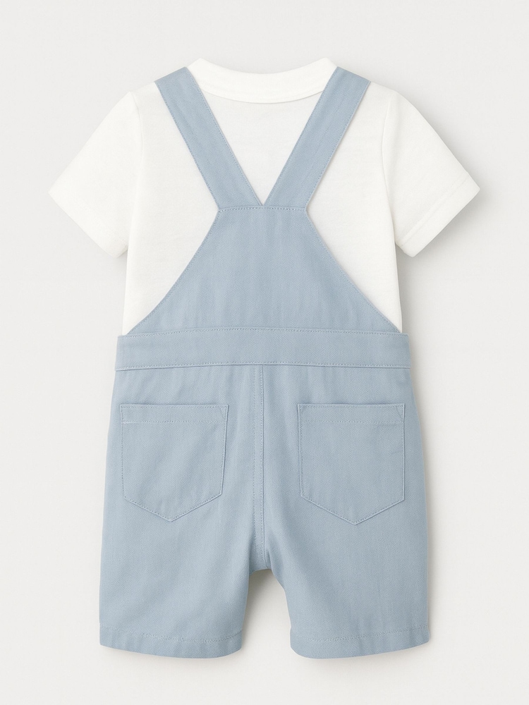 Angel & Rocket Blue Jaxson Dungaree Shorts Set - Image 7 of 7