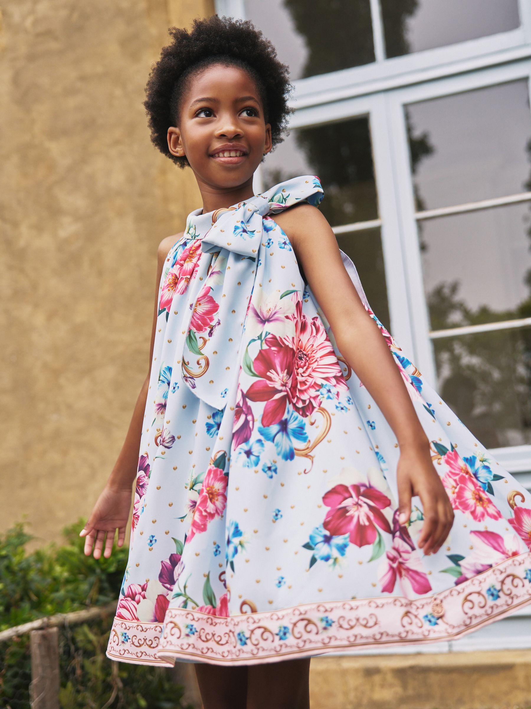 Buy Angel & Rocket Blue Amelia White Bow Swing Dress from Next USA
