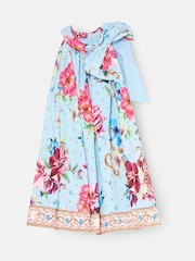 أزرق - فستان واسع أبيض مزدان بربطة Amelia من Angel & Rocket - صورة 10 من 12