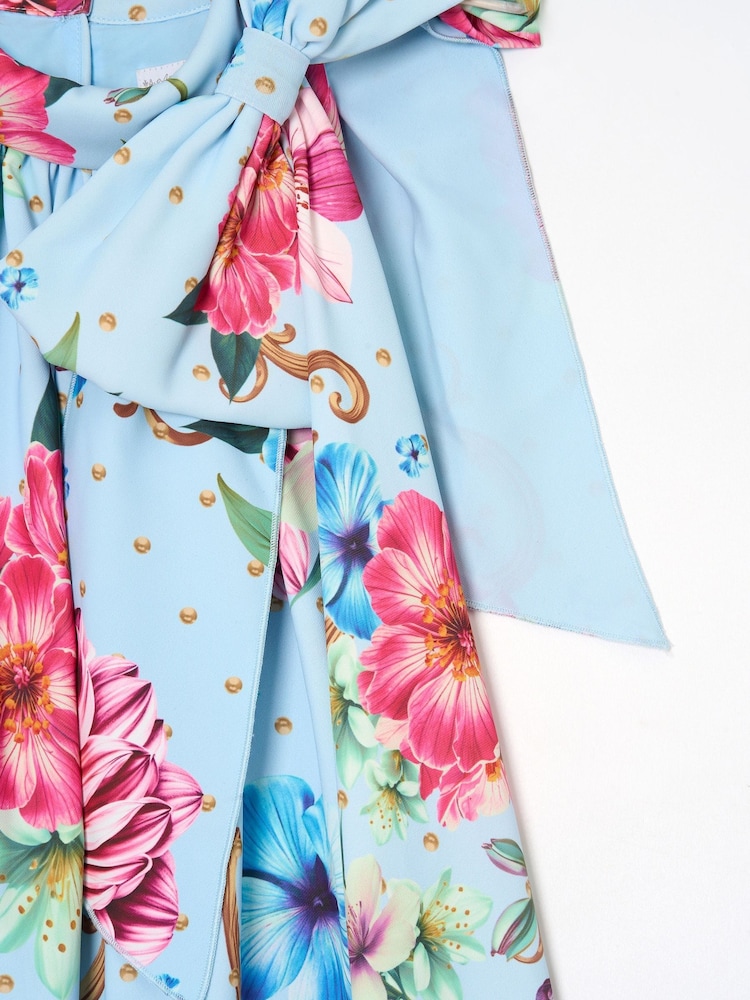 Angel & Rocket Blue Amelia White Bow Swing Dress - Image 7 of 7 Angel & Rocket Blue Amelia White Bow Swing Dress - Image 7 of 7