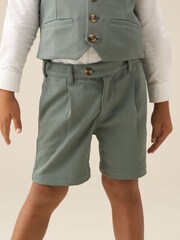 Angel & Rocket Green Benjamin Pleat Front Smart Shorts - Image 1 of 5