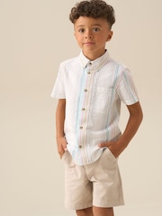 Angel & Rocket Grey Cole Seersucker Stripe Shirt - Image 4 of 7