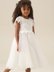 Angel & Rocket White Lucy Lace Ivory Dress - Image 1 of 5