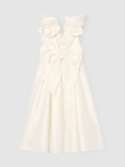 Angel & Rocket White Coco Puff Sleeve Bow Back Dress - Image 8 of 9