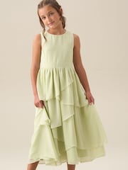 Angel & Rocket Green Letitia Sage Tiered Ruffle Dress - Image 1 of 8
