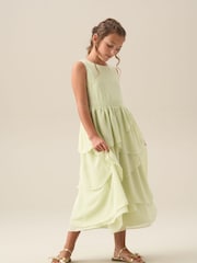 Angel & Rocket Green Letitia Sage Tiered Ruffle Dress - Image 2 of 8