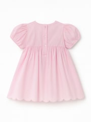 Angel & Rocket Pink Rosie Bow Puff Sleeve Scalloped Dress And Bloomer - Image 8 of 8