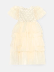 Angel & Rocket Tiffany Elfenbensfarget Perlebesatt Lagdelt Tyllkjole - Bilde 5 av 7